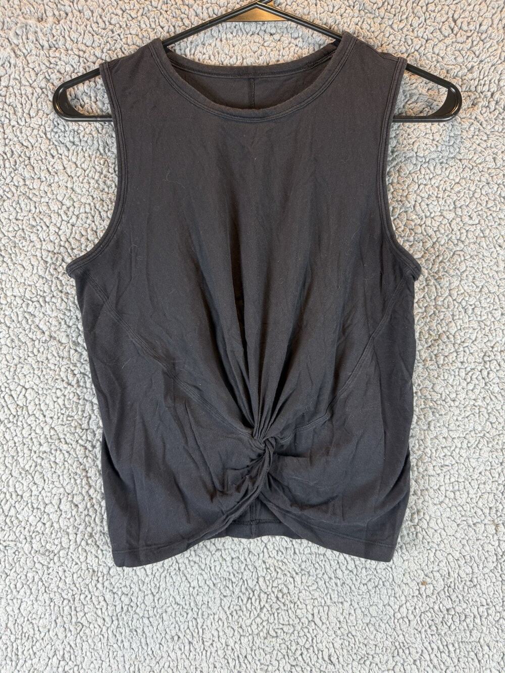 Lululemon Breeze Through Twist Sporty Tank Top Yoga Workout Women's Black sz 4